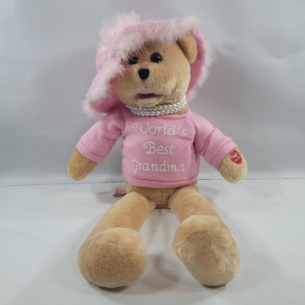 Chantilly Lane Singing Pearls Wisdom Bear Best Grandma Girls Just Wanna Have Fu